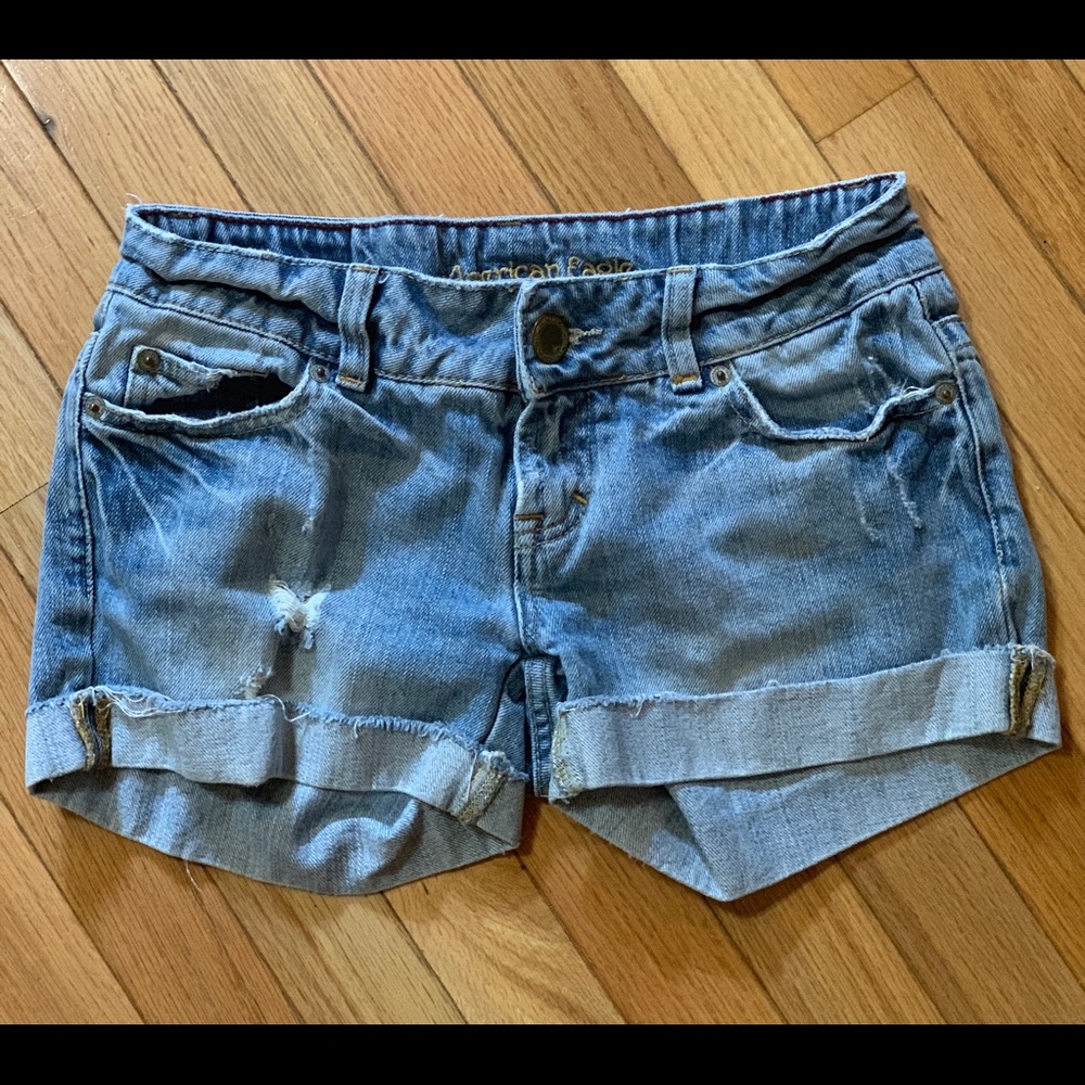 Vtg American Eagle AE Jean Shorts Sz 2 - Picture 5 of 9